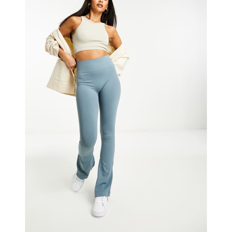 ASOS DESIGN seamless co-ord flare legging in diesel blue