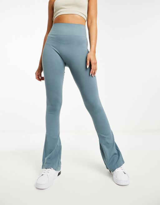 ASOS DESIGN seamless co-ord flare legging in diesel blue