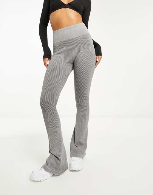 Charcoal Grey Washed Flared Sweatpants