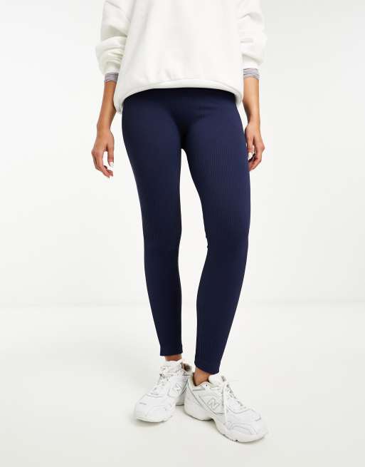 ASOS DESIGN high waisted cotton modal leggings in navy