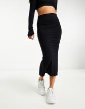 ASOS DESIGN high waisted bengaline skirt in black | ASOS