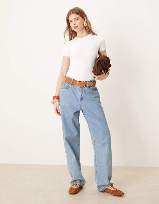 ASOS DESIGN seamless crew neck bodysuit in white