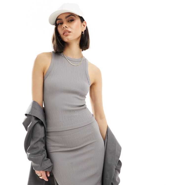 Buy Gap Grey Seamless Rib Cropped Halter Vest from the Next UK online shop