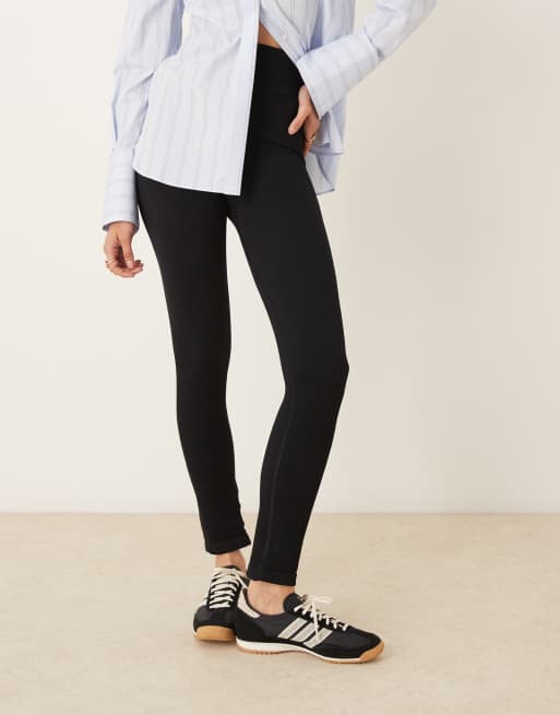 ASOS DESIGN seamless rib legging in black, 2 of 5