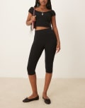[ASOS DESIGN] ASOS DESIGN seamless sculpting capri pants in black L BLACK