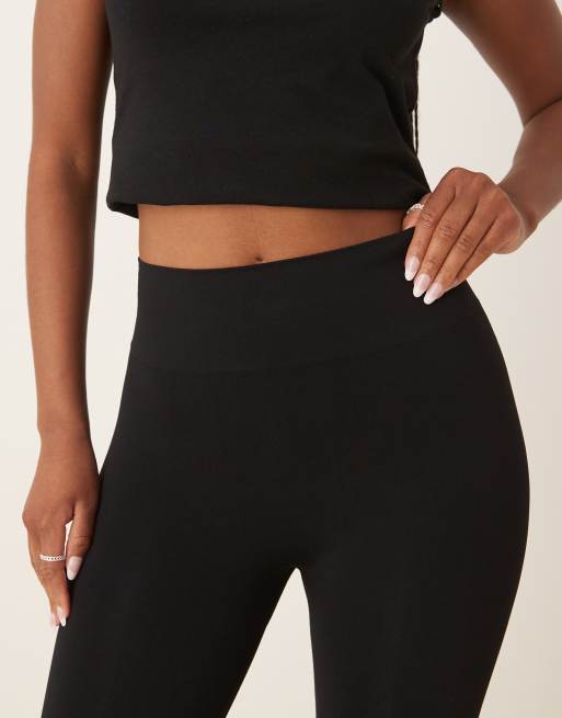 ASOS DESIGN seamless sculpting capri pants in black