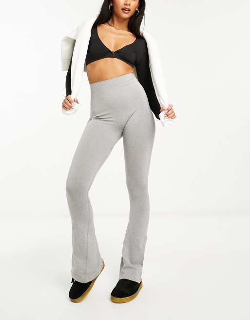 ASOS DESIGN seamless sculpting flare leggings in grey marl (part of a set)