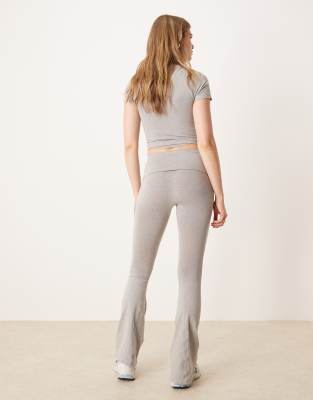 ASOS DESIGN SEAMLESS SCULPTING FOLD WAIST FLARE PANTS 