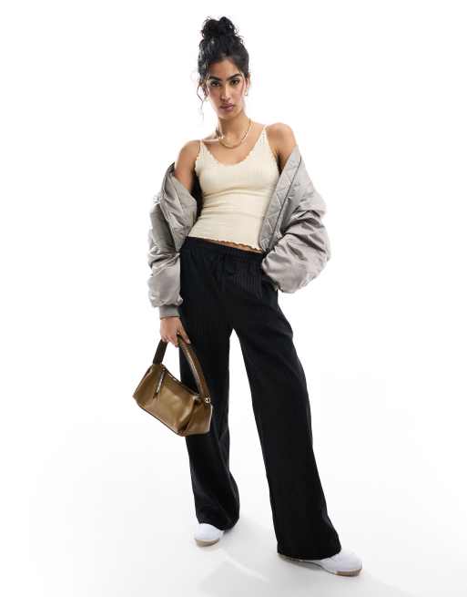 ASOS DESIGN seamless sculpting lettuce edge detail cami top in cream, 2 of 4