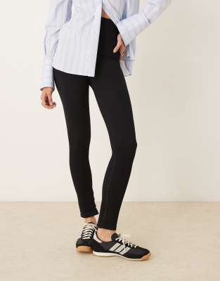 Asos Design Seamless Sculpting Ribbed Leggings In Black