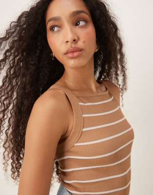 Asos Design Seamless Sculpting Square Neck Top In Multi