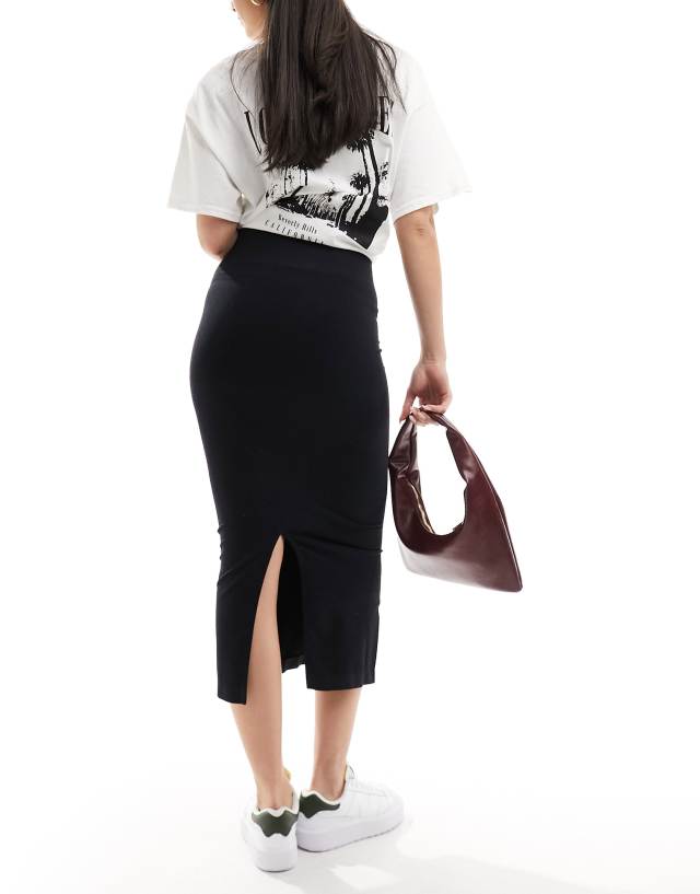 ASOS DESIGN - seamless sculpting tubular midi skirt in black