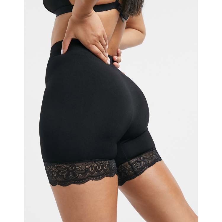 ASOS DESIGN seamless shaping smoothing lace short in black