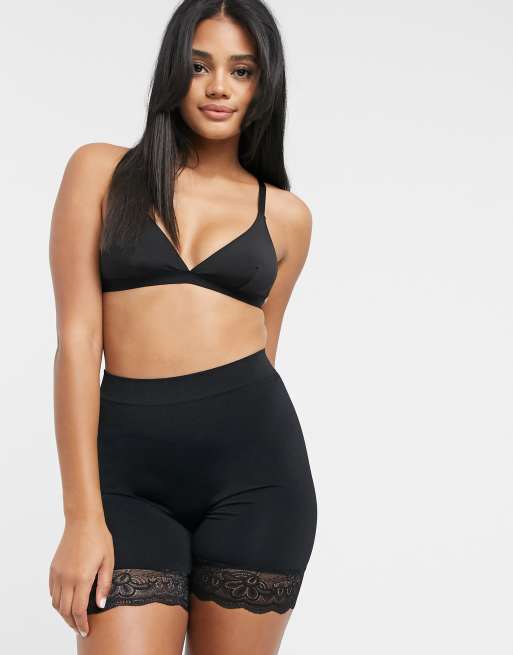 Light shapewear shorts with lace trim