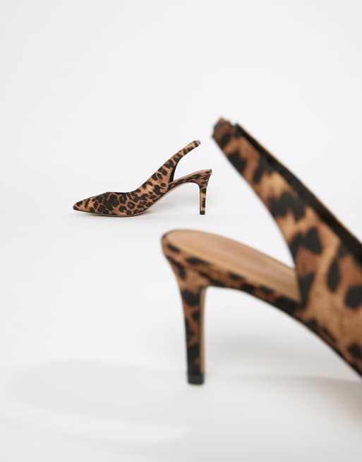 Leopard print midi store heels