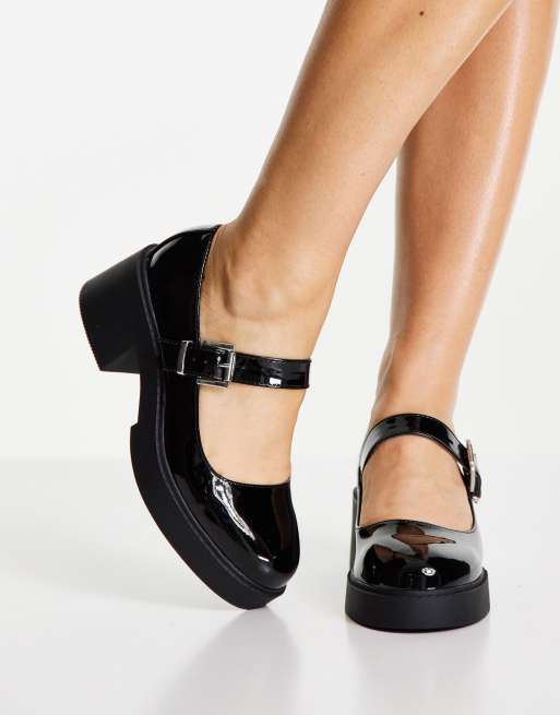 Womens black cheap mary jane heels