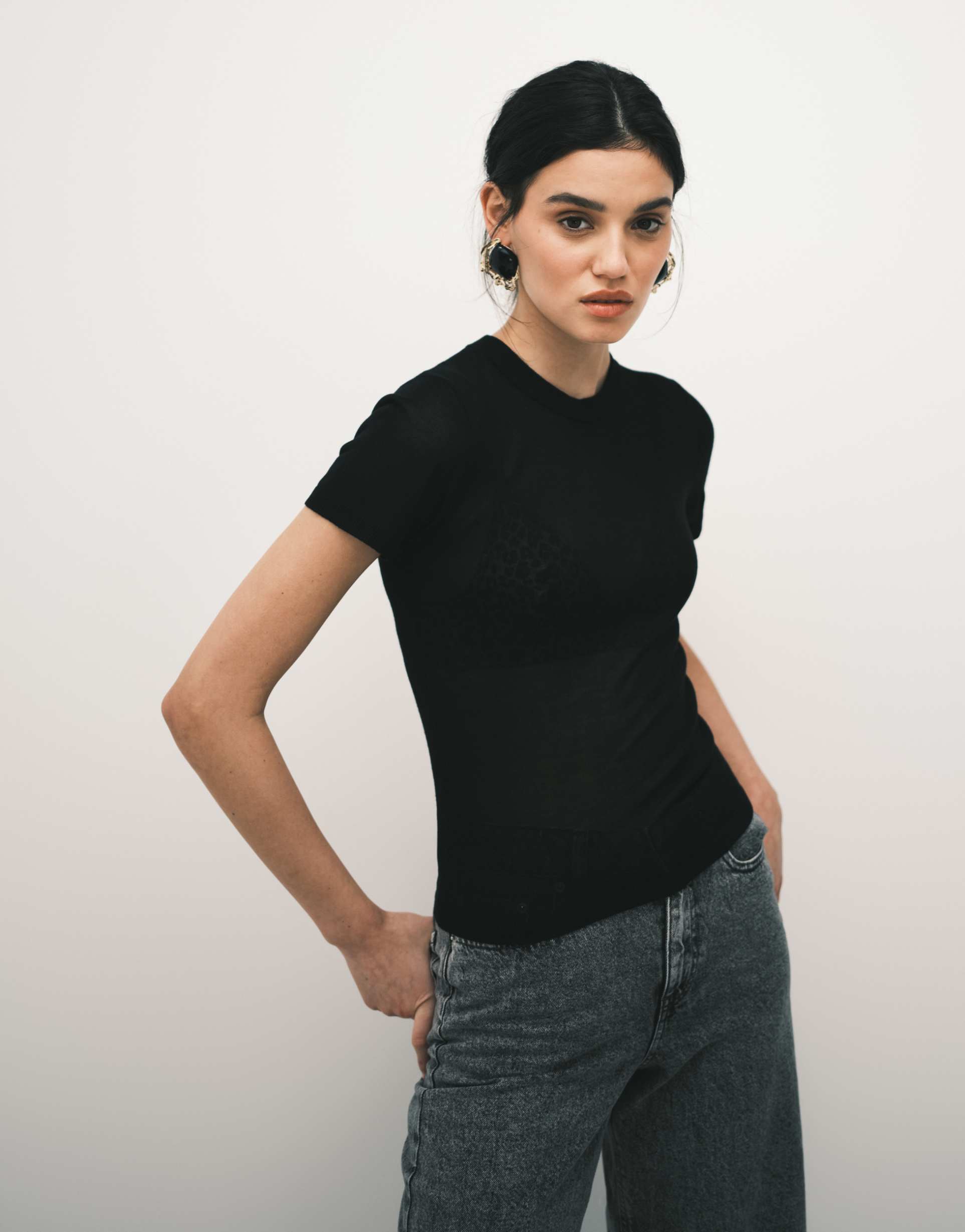 asos design second skin t-shirt in black