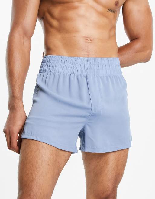 ASOS DESIGN seersucker lounge shorts in blue ASOS