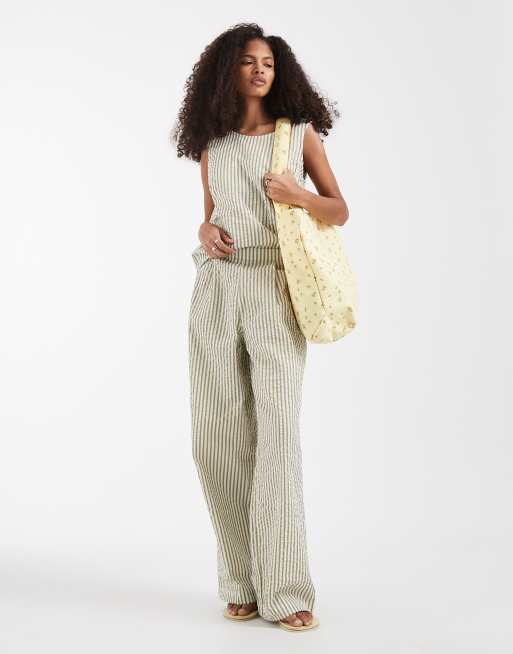 ASOS DESIGN seersucker sleeveless co-ord top in stripe, 2 of 4