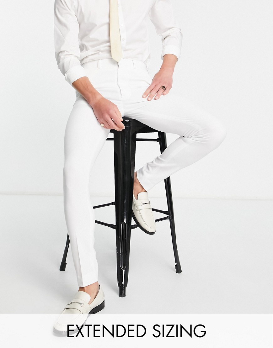 asos design -  – Sehr enge Anzughose in Weiß