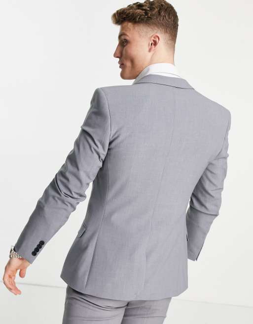ASOS DESIGN – Sehr enge Anzugjacke in Mittelgrau, 2 von 4