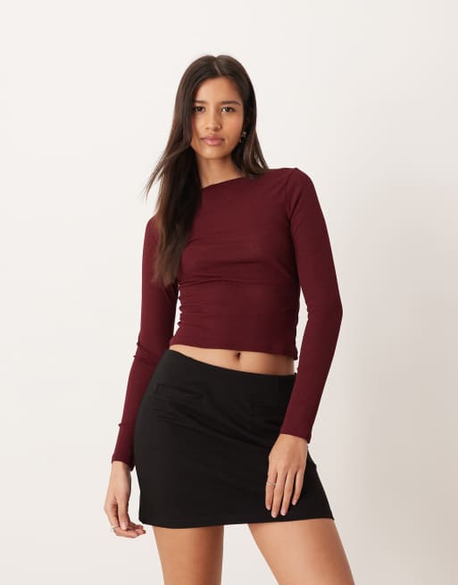 ASOS DESIGN – Sehr kurzer Minirock aus Ponte-Stoff in Schwarz mit Taschendetail, 2 von 5