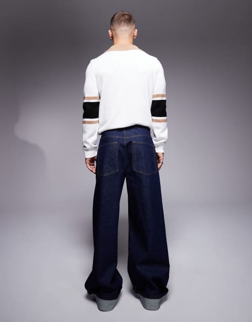 ASOS DESIGN – Sehr weit geschnittene Jeans in Rinse-Waschung mit umgeschlagenem Saum, 2 von 5