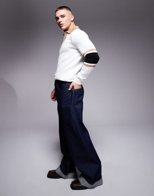 ASOS DESIGN – Sehr weit geschnittene Jeans in Rinse-Waschung mit umgeschlagenem Saum, 3 von 5