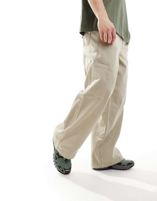 ASOS DESIGN – Sehr weite Cargohose in Khaki