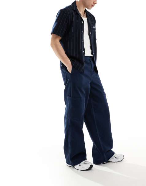 ASOS DESIGN – Sehr weite Cargohose in Marineblau - view 1