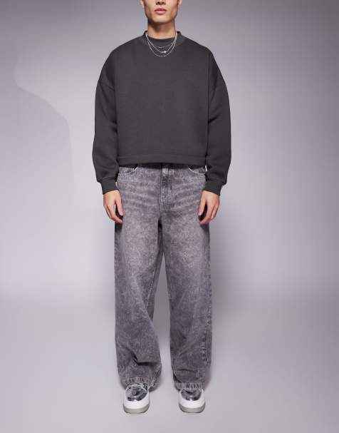 ASOS DESIGN – Sehr weite Jeans in verwaschenem Grau - view 1
