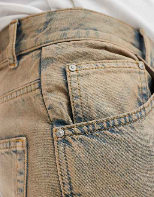 ASOS DESIGN – Sehr weite Jeans mit orangem Farbstich, 2 von 5