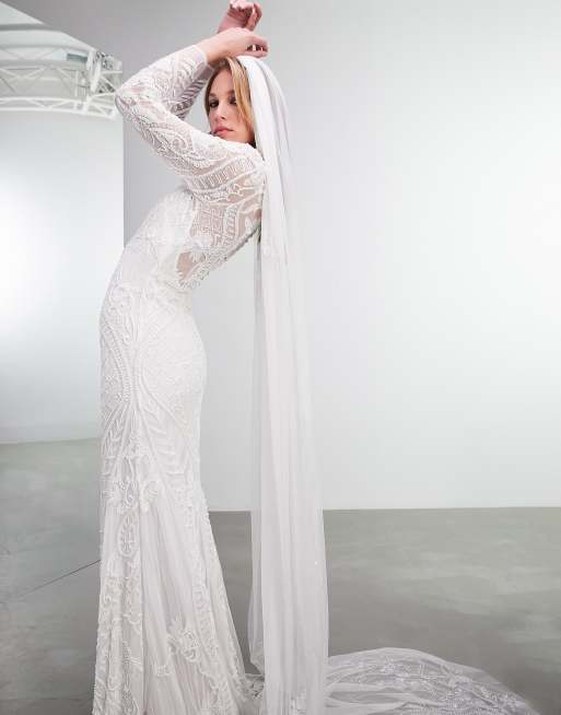 ASOS DESIGN Selena embellished placement wedding dress