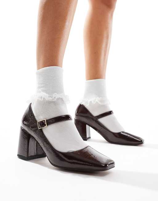 ASOS DESIGN - Selene - Chaussures babies à talon mi-haut - Bordeaux, 3 de 4