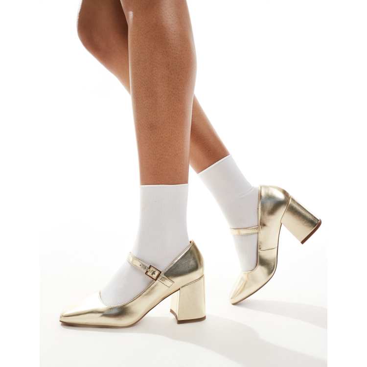 Gold mary 2025 jane heels