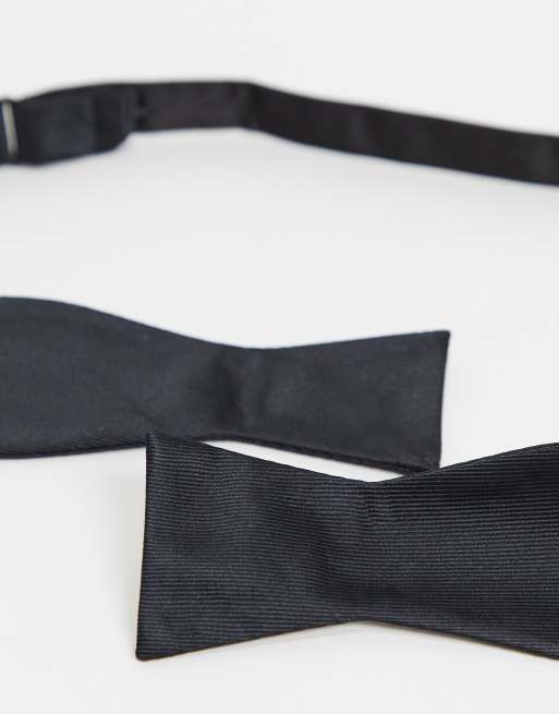 ASOS DESIGN self bow tie in black, 2 of 4