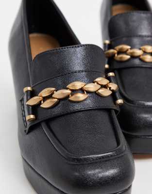 heeled platform loafers