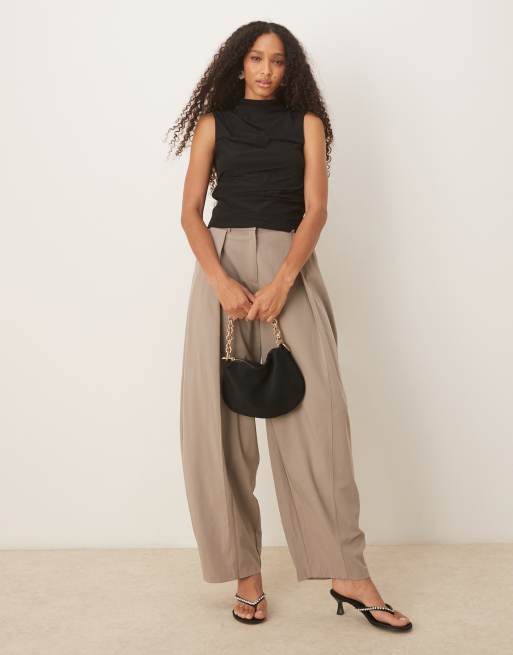 ASOS DESIGN semi sheer high neck ruched top in black, 2 of 4