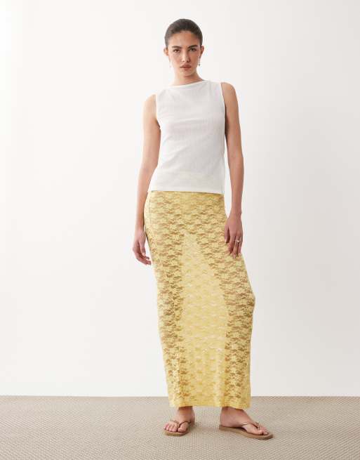 ASOS DESIGN semi sheer ribbed longline tank with side split in white, 3 of 4