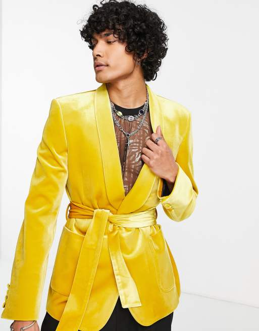 ASOS DESIGN – Senapsgul kavaj med supersmal passform
