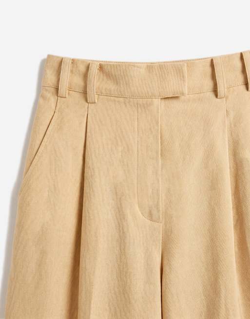 ASOS DESIGN – Senapsgula, figursydda byxor i herrstil, 8 av 9