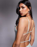 [ASOS DESIGN] ASOS DESIGN sequin backless cami top in mint (part of a set)-Green 18 Mint
