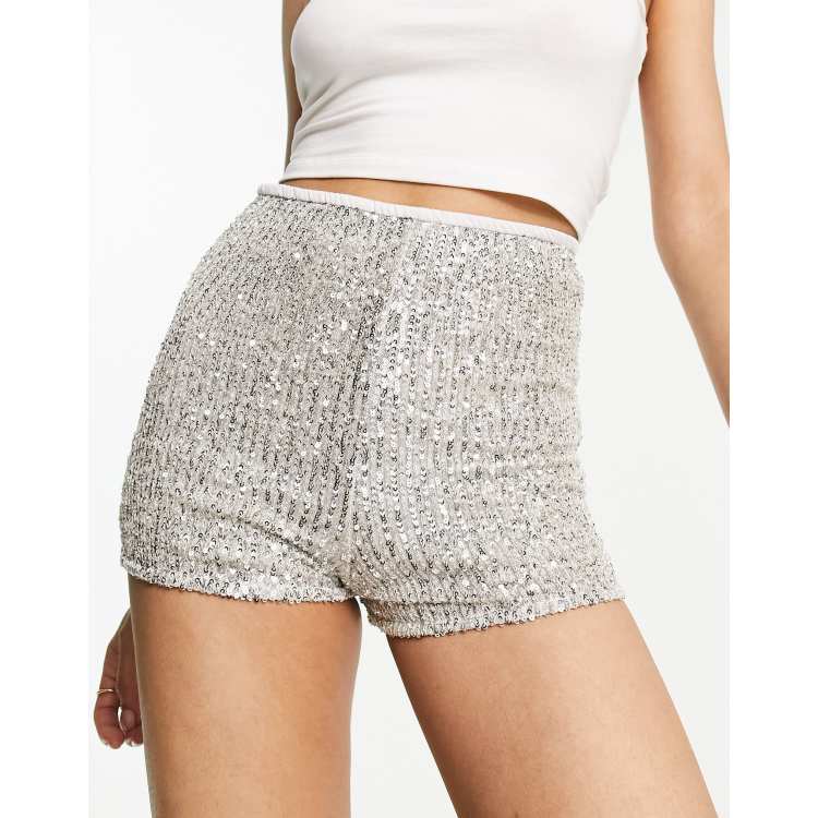 Sequin Silver Booty Shorts Perth