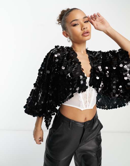 Sequin cape clearance jacket