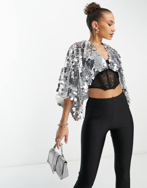 Sequin discount cape jacket