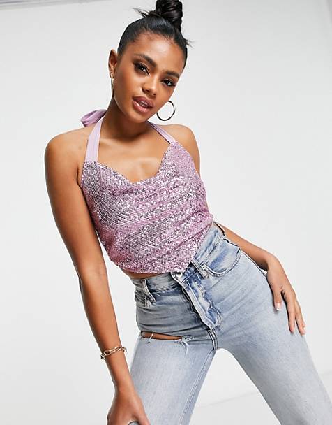 ASOS Damen Kleidung Tops & Shirts Tops Spaghettitops Noisy ay ruched cami vest top with cross back in 