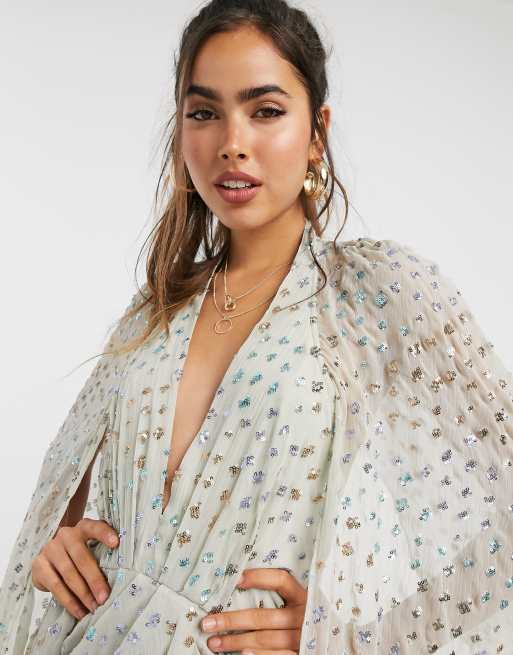 Asos design embellished hotsell sequin robe mini dress