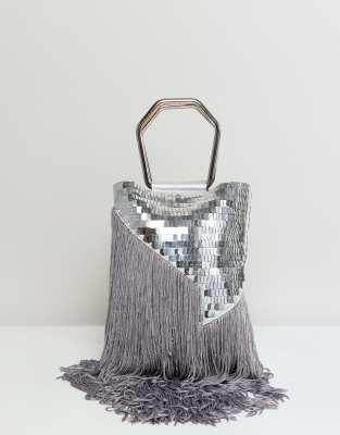 grey clutch bag asos