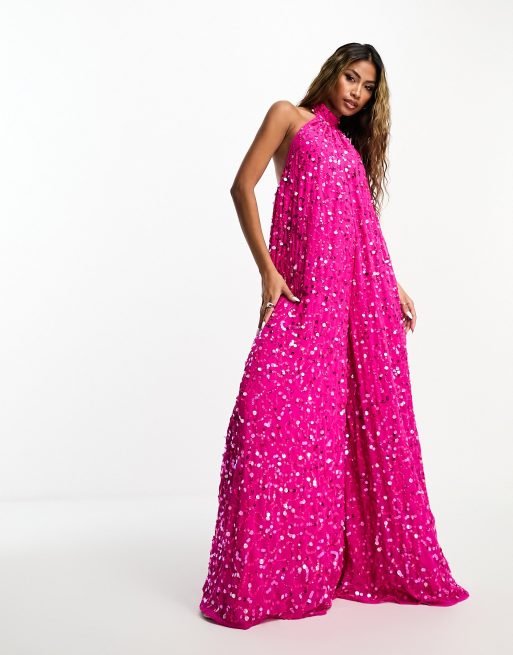 Sequin clearance jumpsuit pink