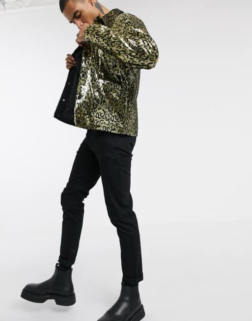 Leopard sequin outlet jacket